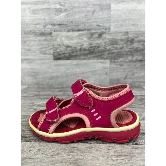Lands End Girls Pink Sandals Size 9M with Adjustable Velcro Straps - Picture 4 of 8